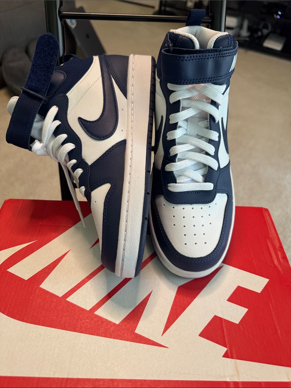 Nike High-Top Sneakers in Navy and White